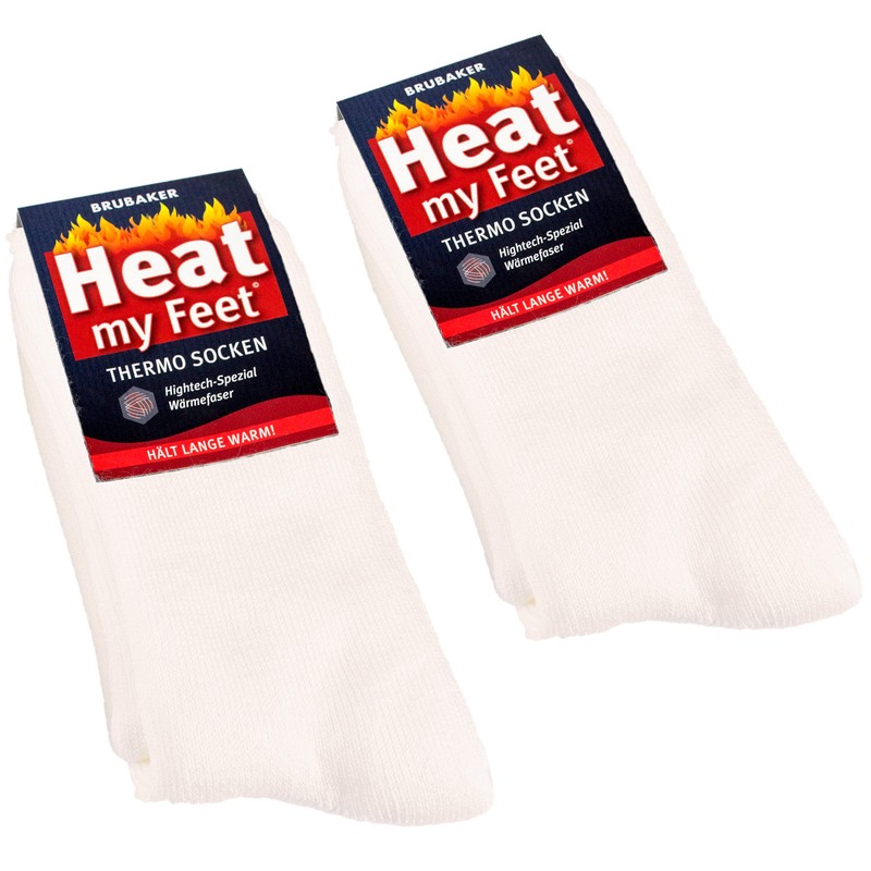 Brubaker 2 pairs of Heat my Feet thermal socks, beige,