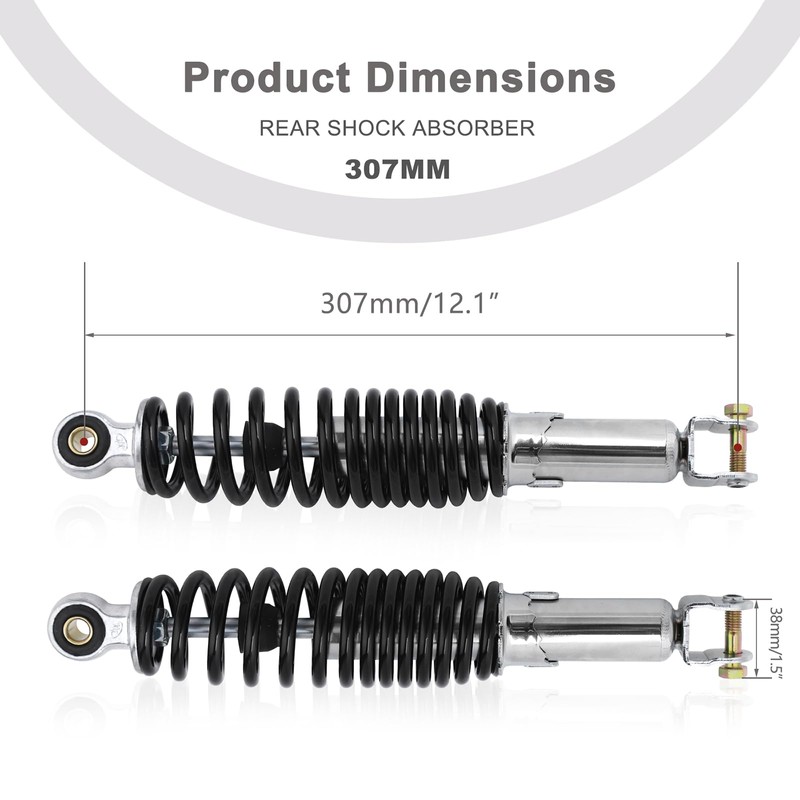 Minho Motorcycle Dual Rear Shock Absorbers with Adjustable Spring Preload
