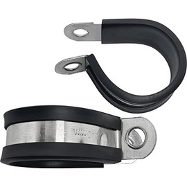 Lumonic 10 x 40 mm pipe clamps with rubber insert, stainless steel V2A, cable clamps for screwing, hose clamp 40 mm, pipe clamps, mounting clamp 4
