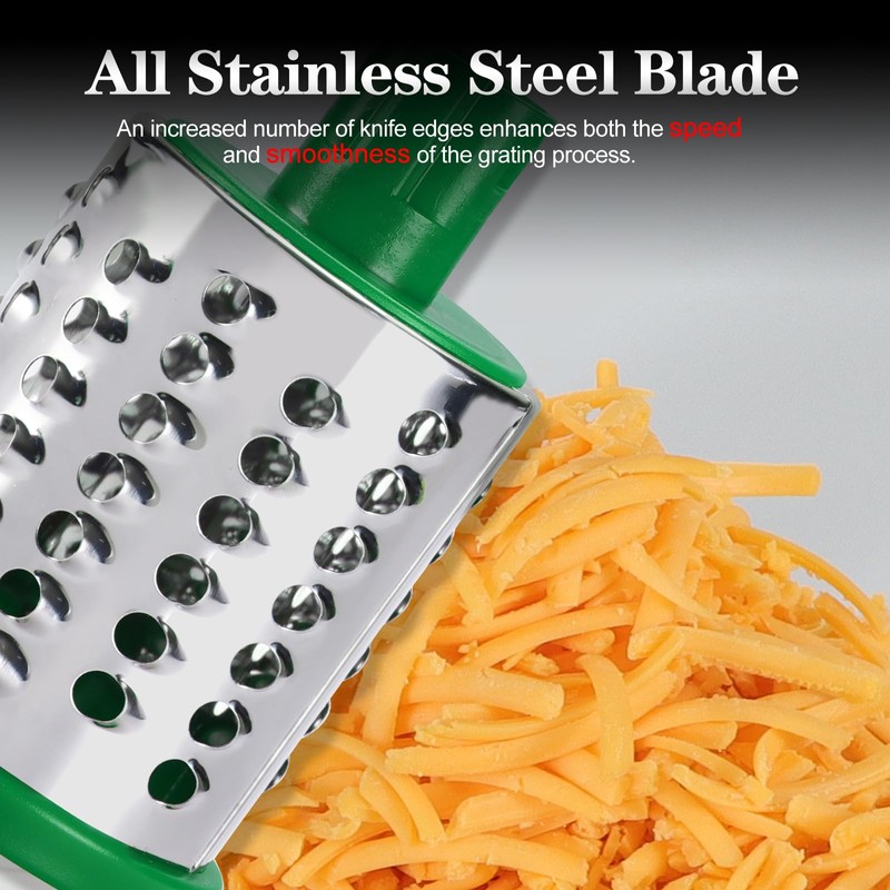 Ourokhome Rotary Cheese Grater Hand Crank, Kitchen Shredder Speed Mandolin