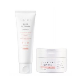 Esnature S-Nature Aqua Rice Cleansing Foam 80ml + Cleansing Balm 90ml / 에스네이처 아쿠아 라이스 클렌징폼 80ml+클렌징밤 90ml