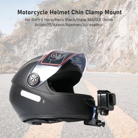 Motorcycle Helmet Chin Mount for Action Camera, POV Recording Adjustable Helmet Camera Mount for Action and More (with Phone Mount)