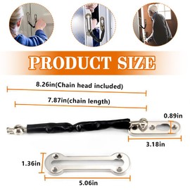 Door Handle Chain with Scratch Protection, Door Chain Made of Stainless Steel Door Security Chain, Stainless Steel Door Chain Lock, Door Lock for Hotel Family Interior Doors Doors Windows