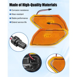EMIHO 1 par de luces laterales compatibles con Jeep Wrangler JL Gladiator JT 2018-2024, Fender Flare Luz de señal de giro ámbar Lámpara de lente transparente Plug & Play