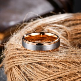 King Will Men Silver Rose Gold Tungsten Rings 6mm Size 11.5