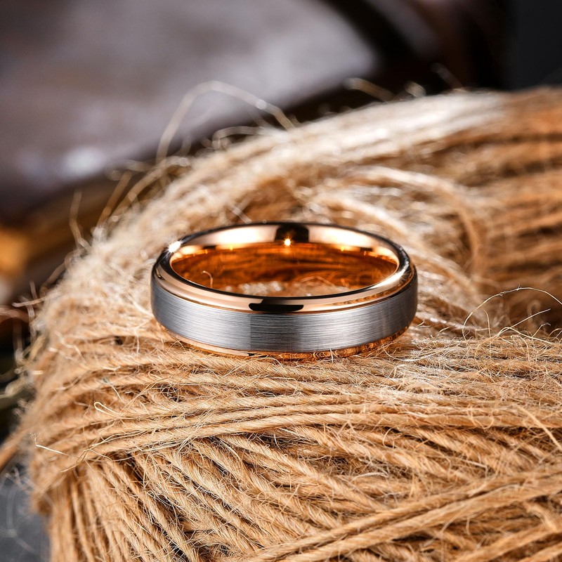 King Will Men Silver Rose Gold Tungsten Rings 6mm Size