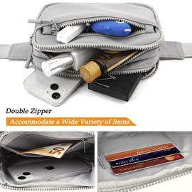 Zoppen Fanny Pack, Belt Bag for Women Waterproof Fanny Pack for Men, Waist Bag Small Fanny Pack Crossbody, Grey