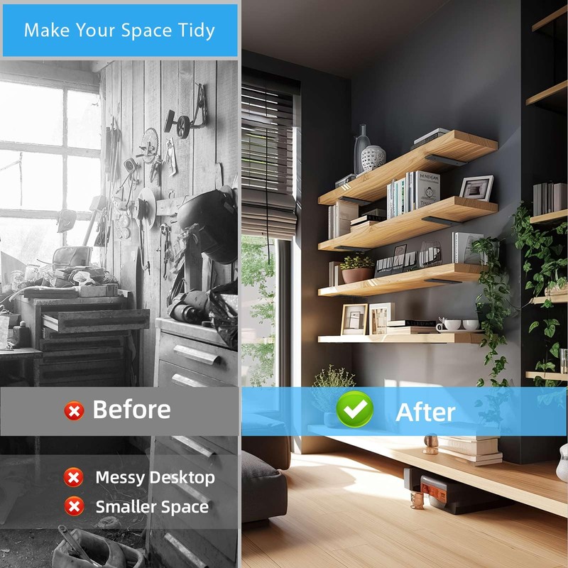 Shelf Brackets Floating Shlef Brackets 12-Inch 6-Packs, 1/5-Inch Thick Heavy