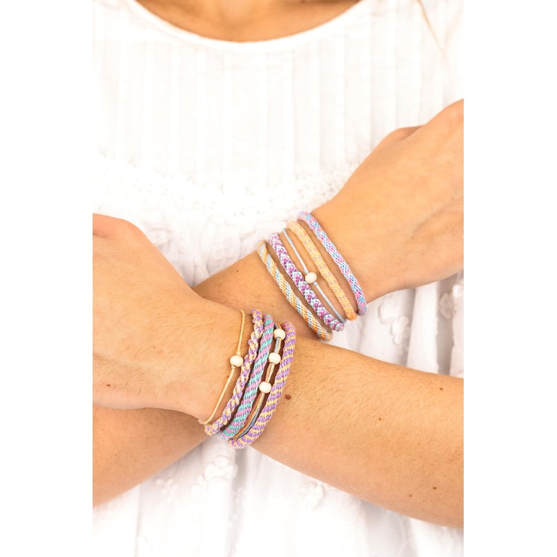 Folia 32039 - Braccialetti Kumihimo Pastell Rainbow, Kit di 16