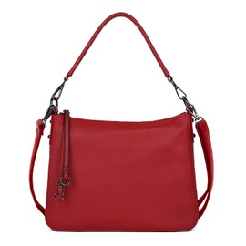 MFFOR Women's 2-Way Crossbody Shoulder Bag, Genuine Leather, Handbag, Crossbody Shoulder Bag, Zipper Pocket, Lightweight, Large Capacity, Soft, Simple, Casual, Handheld, Popular, Commuting to Work,