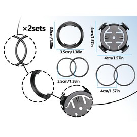 Lhbwhiz Set of 2 Bicycle Mount Set, Bicycle Computer Handlebar Holder, Quarter Turn Bicycle Stem Mount, Compatible with Garmin Edge 510/520/800/810/1000, Bicycle Mount Compatible with Garmin GPS