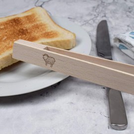'Content Sheep' Wooden Cooking/Toast Tongs (TN00018784)