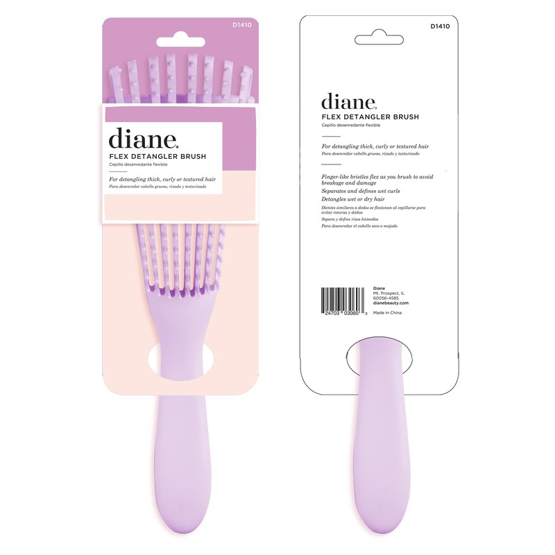 Diane Flex Detangler Brush, 8-Row Adjustable Bristles for Curly, Thick,