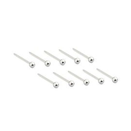 Ruifan 2mm Silver Plated Ball Flexible Bioplast Clear PVC Plastic Blank Ear Nose Pin Bone Stud Nickel Free Earrings Piercing Retainers 20G