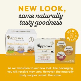 Applaws Natural Wet Cat Food, 8 Count, Limited Ingredient Cat Food Pots, Chicken Variety Count in Broth, 2.12oz Pots
