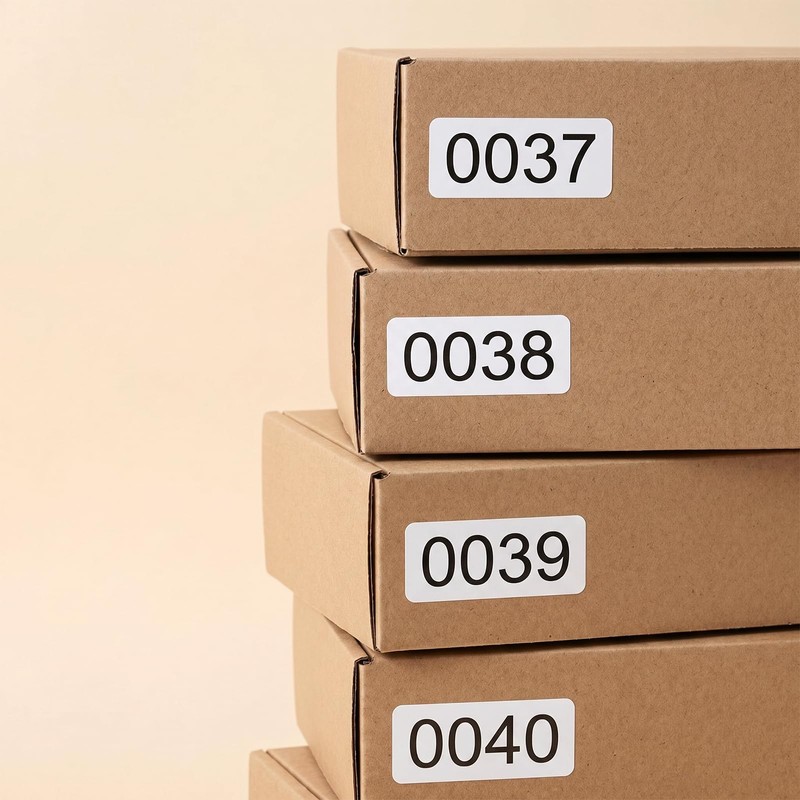 Inventory Number Stickers 1-2000 Consecutive Waterproof Self-Adhesive Vinyl Labels for