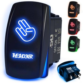 50 Caliber Racing Rocker Switch ON/Off Blue LED Backlit - The Shocker - UTV, Auto, Boat [5359-A4]