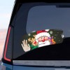 Dreothy Christmas Decor Santa Claus Waving Peep Cracked Window Stickers