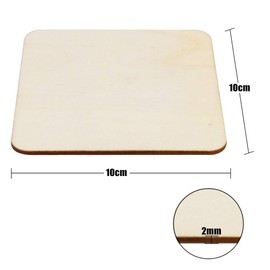 SKPPC 40Pcs Unfinished Laser Engraving Carving Blank Wood Pieces for Painting, Coasters, DIY Arts Craft Project, Staining and Decorations