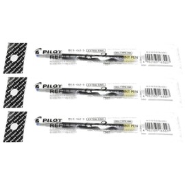 PILOT Pack of 3 Refills for G2-0.5 Gel Ink Pen Blackaa