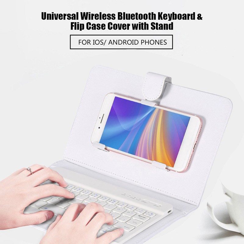 Universal Wireless Bluetooth Keyboard Flip Case Cover with Stand for
