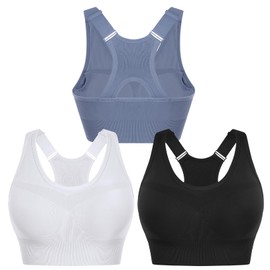 Sykooria Sport Bras for Women Criss Cross Racerback Back Yoga Bras Push Up Running Workout Crop Tops Swen in Pads