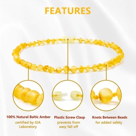 Cici's Story Baltic Natural Amber Necklace, 3 Sizes, 5 Colours, N/A