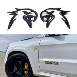 Factotum MotorSports Custom HELLHAWK Emblem for Trackhawk Fender Badge Hellcat Style Head, Matte Black