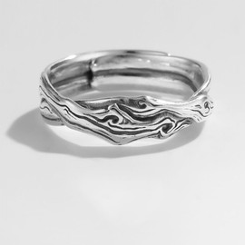 Auriselle Men's Viking Ring Adjustable Ring with Branch/Skull/Starlight/Anchor Pattern Open Rings Retro Punk Jewellery Unisex Vintage Birthday Christmas Gift for Men Women, Alloy