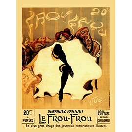 16"x20" 1900 Fashion Lady Le Frou Frou France French Vintage Poster Repro Standard Image Size for Framing