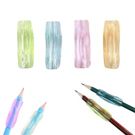 GYWHOOFT 4 Pen Grip Corrector Pencil Holding Corrective Pencil Set for Children and Adults with Left and Right Hands, Reduce Pressure Fatigue and Help Correction of Pencils in 4 Colors
