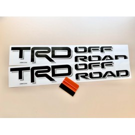 Black Stickers Replacement Compatible with TRD, Offroad 4x4 Four Wheel Drive Decal Auto Decoration, for Truck Bed, Off Road Vehicle, SUV, Durable & Weatherproof, Size 21 x 3 inch (Set of 2)