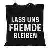 Fabric Bag Jute Bag Long Handle with Saying Lass Uns
