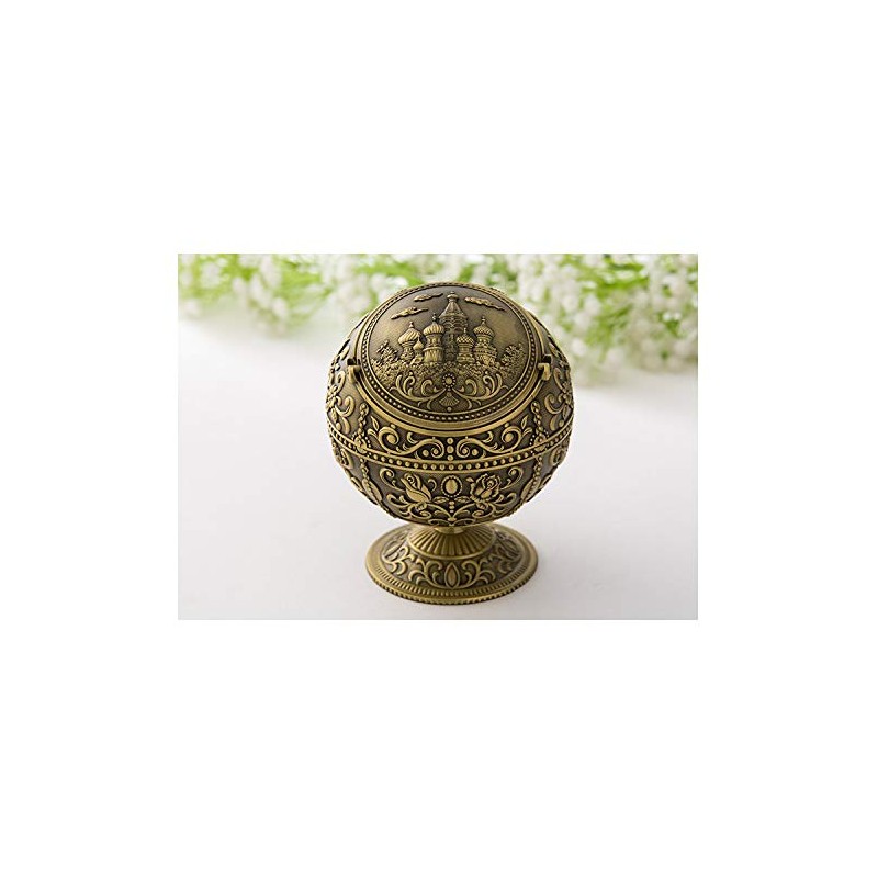 VOANZO The Globe is Decorated Ashtray, Outdoor Covered Windproof Ashtray