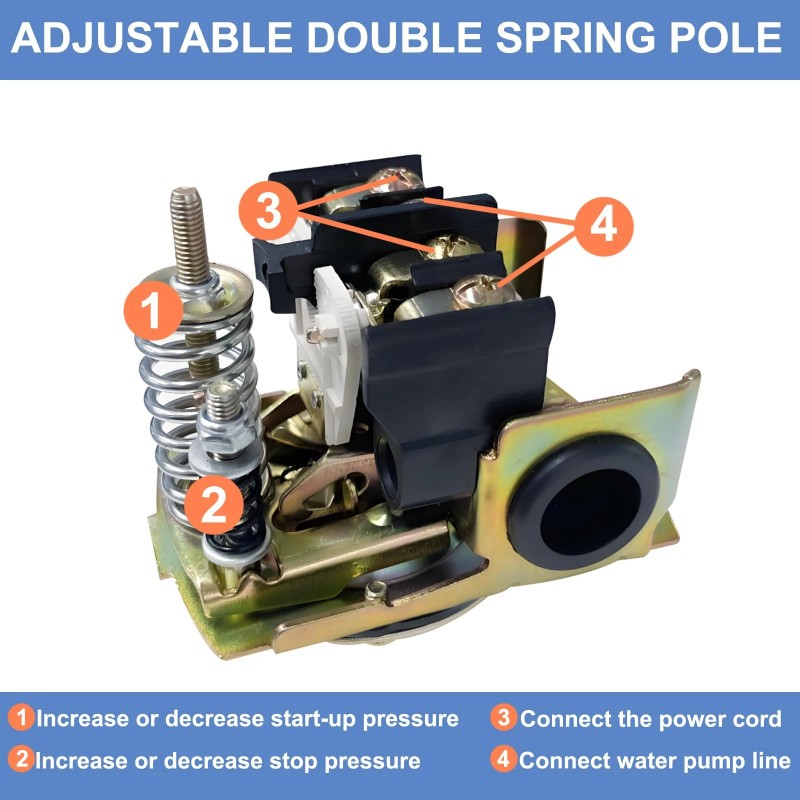 Xlajiao Pressure Switch for Well Pump 40-60 PSI, Water Pressure