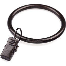 JushengXMX Curtain Rings with Clips - Set of 28, Interior Diameter 1.75inch,Fits Up to 1 1/2 Inch Rod - Oil Rubbed Bronze …