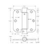 Deltana Dsh35r514 Spring Hinge, Bright Nickel