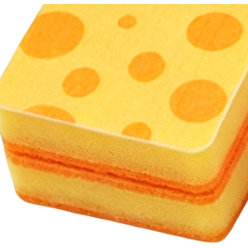 Genérico Dish Sponges Kitchen Cute Dot Double-Sided Non-Scratch Scrubbing