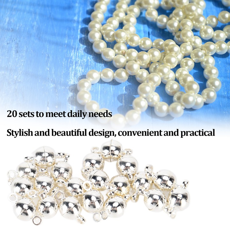 20 Sets Magnetic Clasps Round Brass Fashionable Jewelry Clasps for