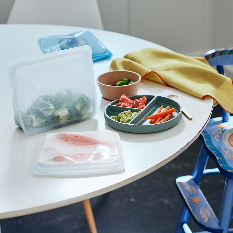 Stasher Reusable Silicone Storage Bag, Food Storage Container, Microwave and