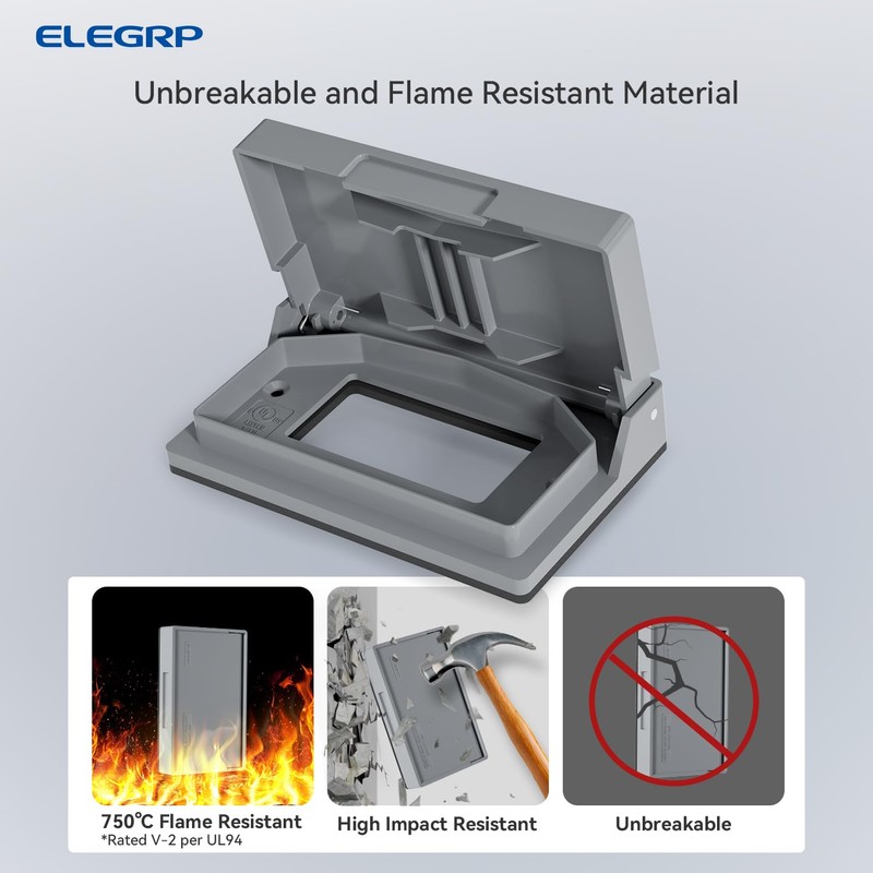 ELEGRP Horizontal Outdoor Cover for Decotative Receptacles, Weatherproof Wall Plate,