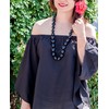 Hawaiian Kukui Nut Leis Beads Necklaces with Hand Painted Flower