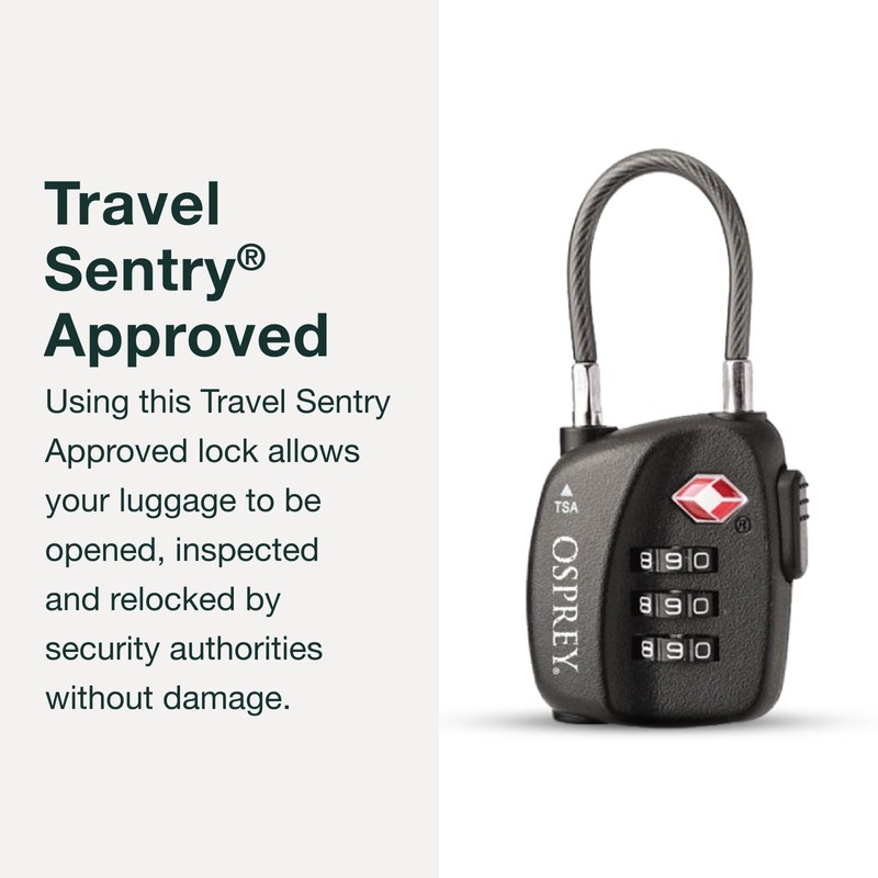Osprey Europe TSA 3 Dial Cable Lock Unisex Black -