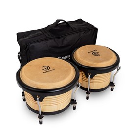 BAHAMUT Bongo Drum Set, 7"+9" Wooden Bongos for Adults & Kids, Ideal for Professional Players, Comes with Tuning Wrench & Waterproof Bag