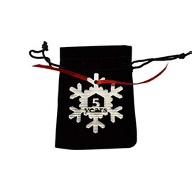 5 Years Cut Out Metal Snowflake Christmas Tree Hanging Decoration - 5th Wedding Anniversary