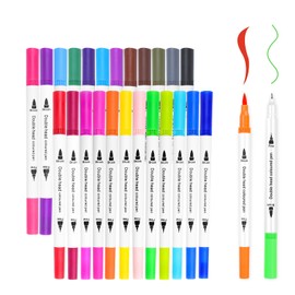 Skaaisont 24 Farben Filzstifte für Erwachsene, Filzstifte mit doppelter Aquarellspitze, geeignet zum Zeichnen und Markieren, Filzstift Mandalas zum Ausmalen 0,4 mm und 2 mm Spitze