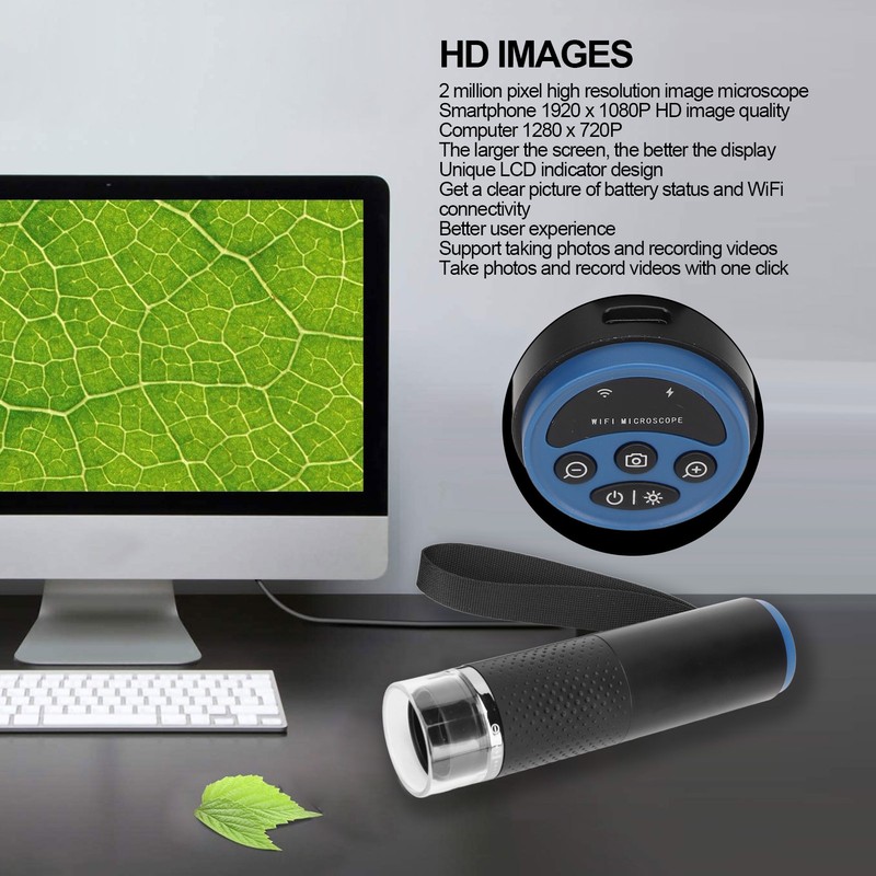 Digital Microscope 50X‑1000X Magnification 2 Million HD Pixels Handheld WiFi