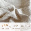 Simple&Opulence Linen Cotton Throw Blanket with Tassels, Double-Layer Knit Flax