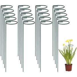 CYEAH 16 Inch Single Stem Plant Stakes 20 Pack, Plant Support Stakes for Outdoor Plants, Flower Support Garden Stakes for Amaryllis Orchid Lily Rose Tomatoes Peony