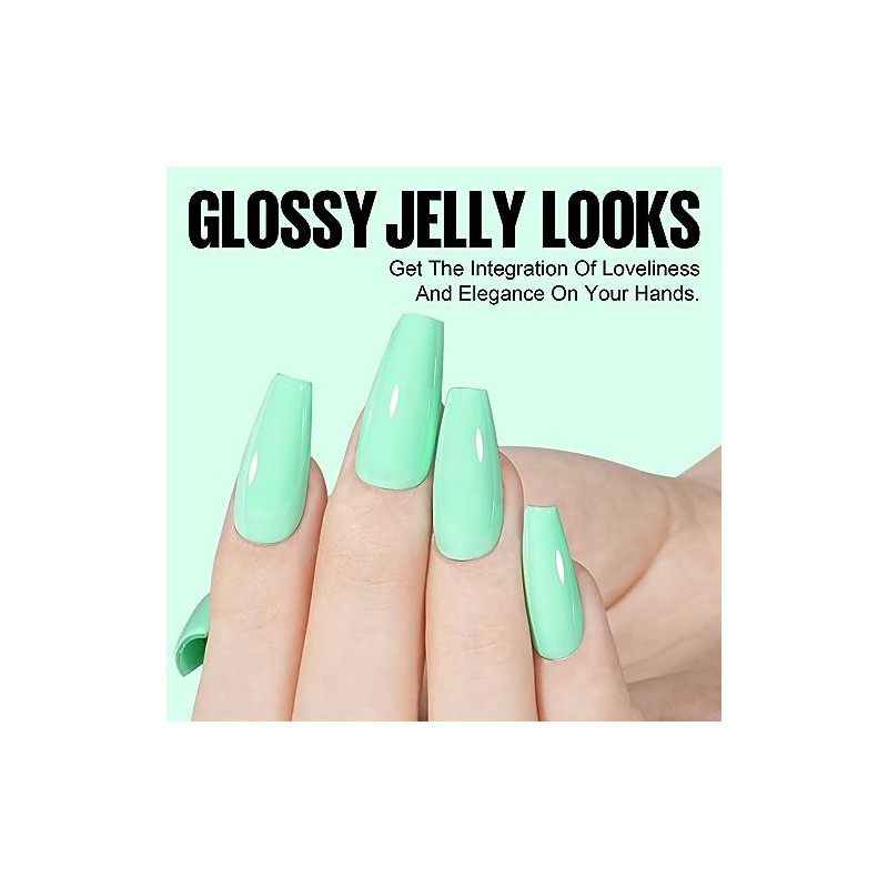 TOMICCA UV Nagellack Pastel, 15ml Macaroon Grün Gel Nagellack, Soak